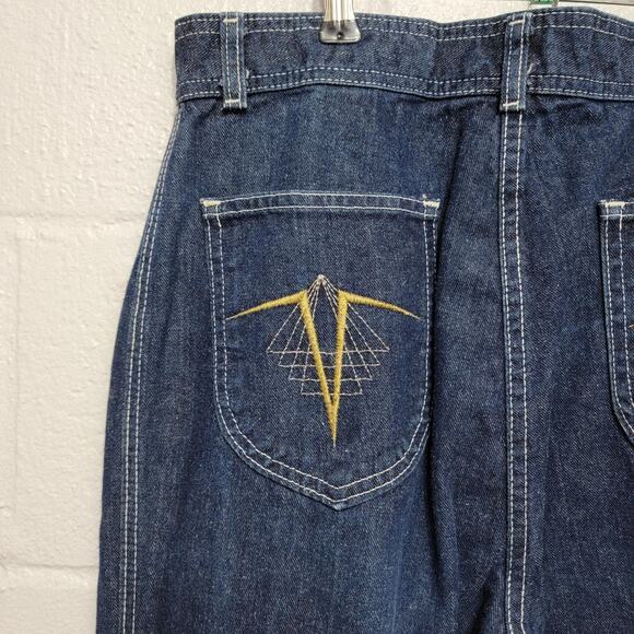VTG 70s High Waist Dark Wash Jeans - Picture 9 of 10